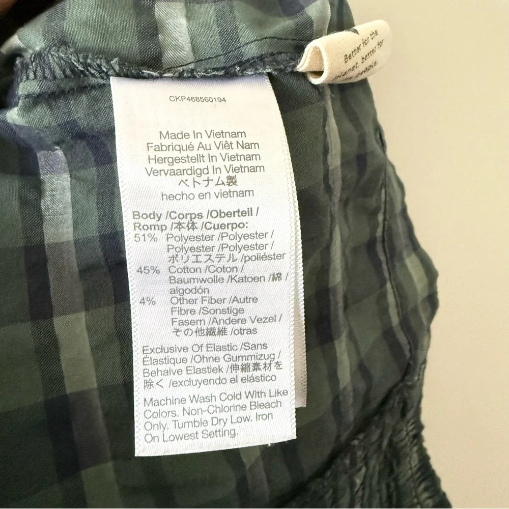 Madewell Hopewell puff sleeve Crop‎ Top in plaid XXS